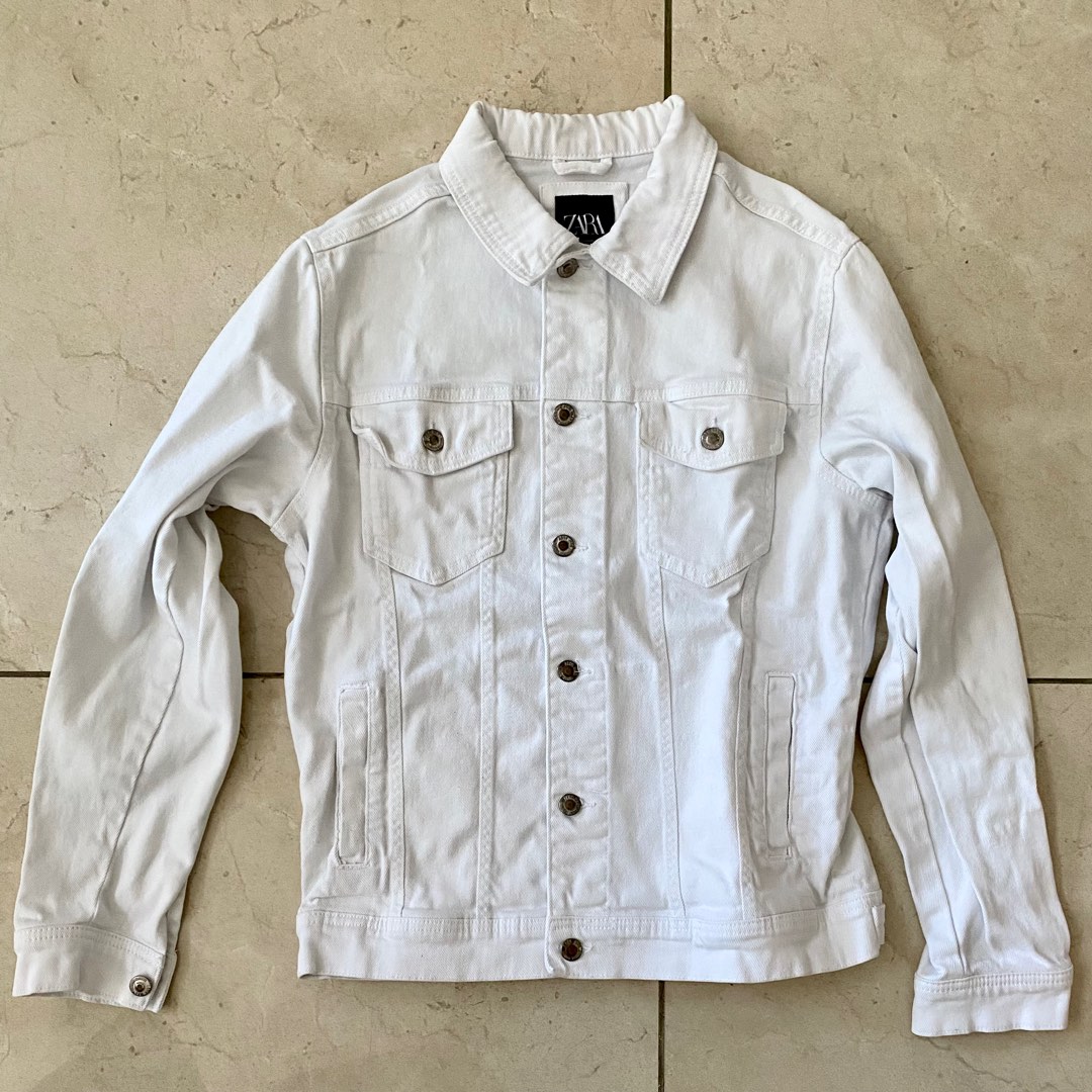 Zara Men s White Denim Jacket Men s Fashion Coats Jackets and