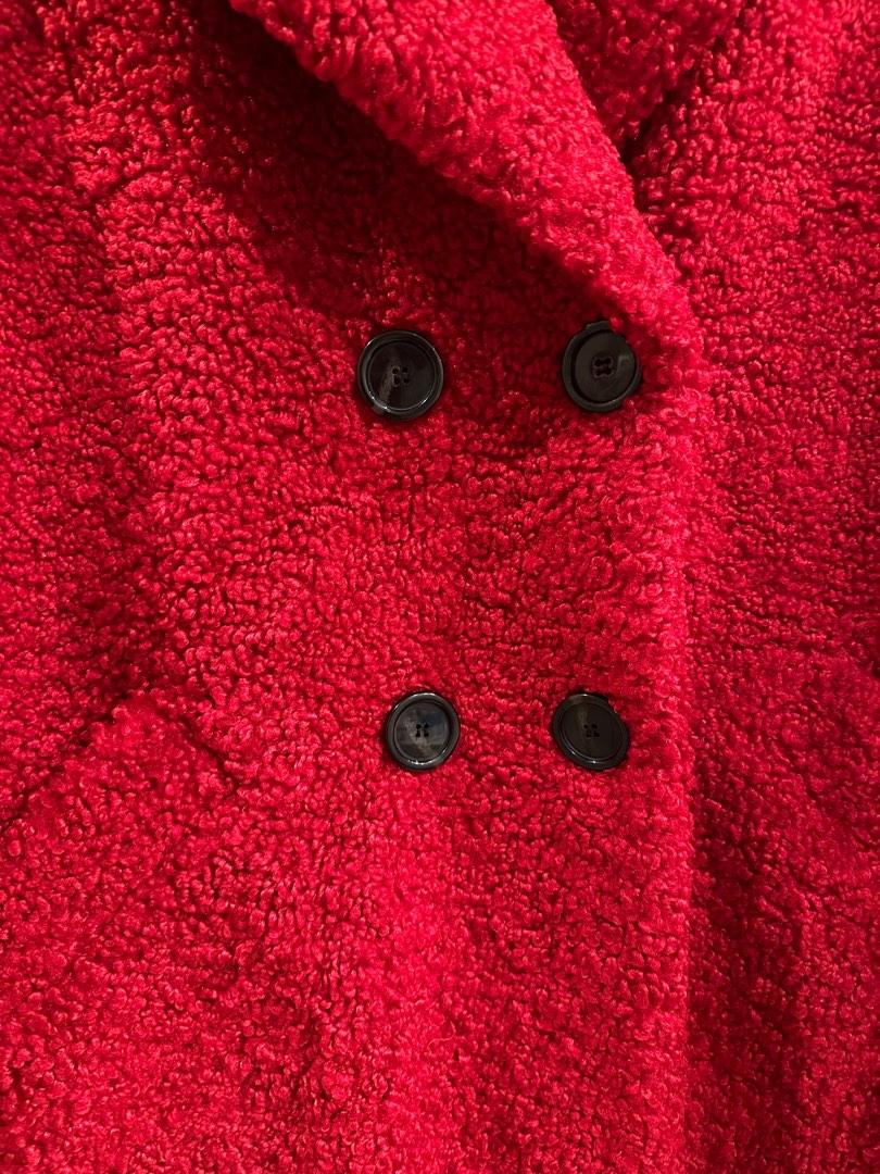Red teddy coat zara outlet