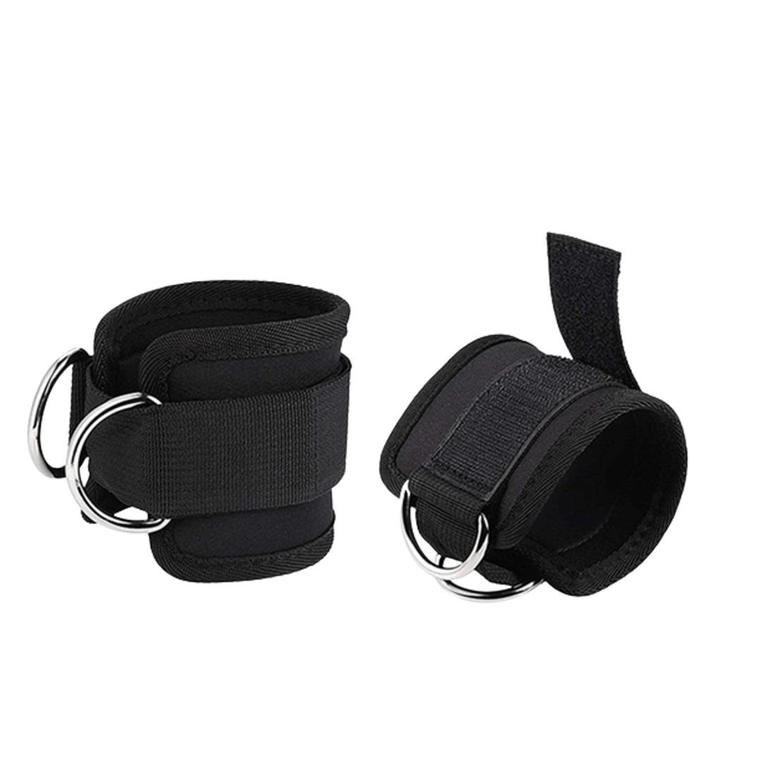 Gym Ankle Straps Double D-Ring Adjustable Neoprene Padded Cuffs
