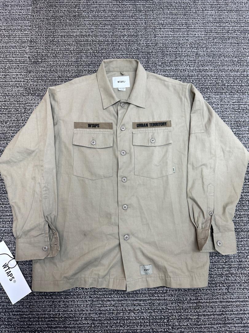 21SS Wtaps Bud Shirt Long Sleeve Serge Coyote Brown Size Large 03