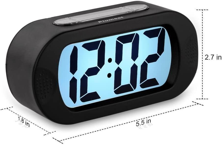 [2618] Digital Alarm Clock Plumeet Travel Clock with Snooze and