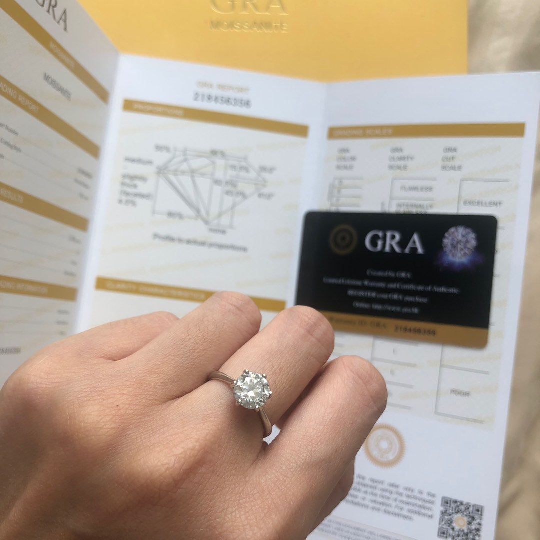 格安販売店舗 K18 Wg Moissanite VVS-1 set レディース