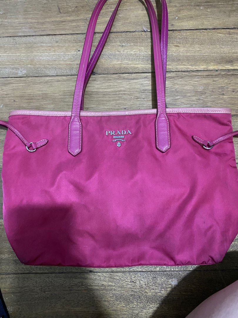 Prada, Bags, Auth Prada Nylon Hot Pink Crossbody Bag