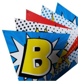 ADJOY Super Hero Themed Birthday Party Stickers Banners Buntings Action ...