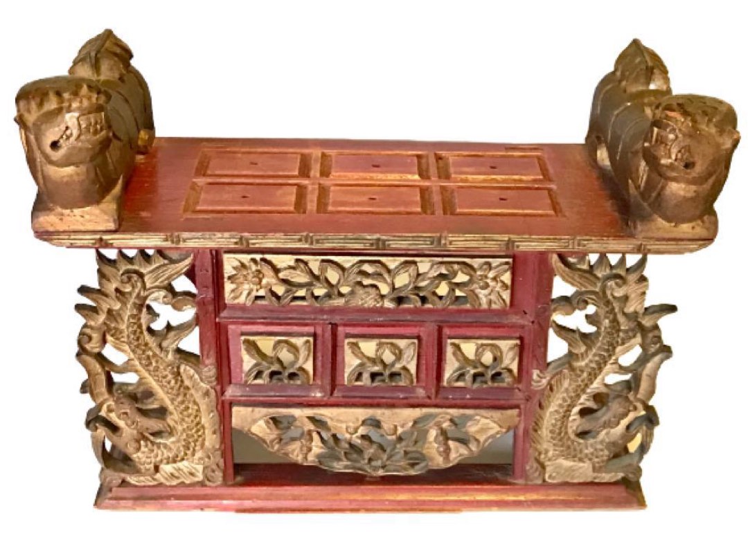 Antique Peranakan Red & Gold Chanab, Hobbies & Toys, Memorabilia ...