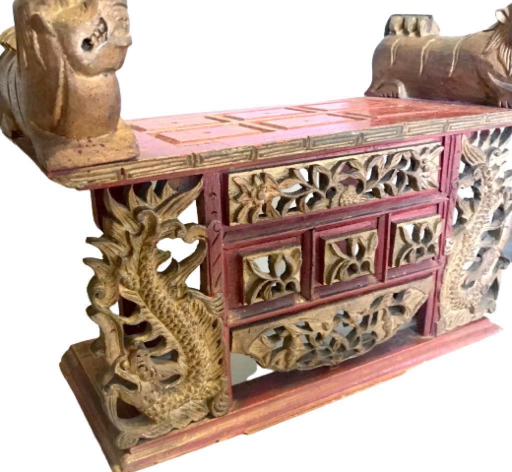 Antique Peranakan Red & Gold Chanab, Hobbies & Toys, Memorabilia ...
