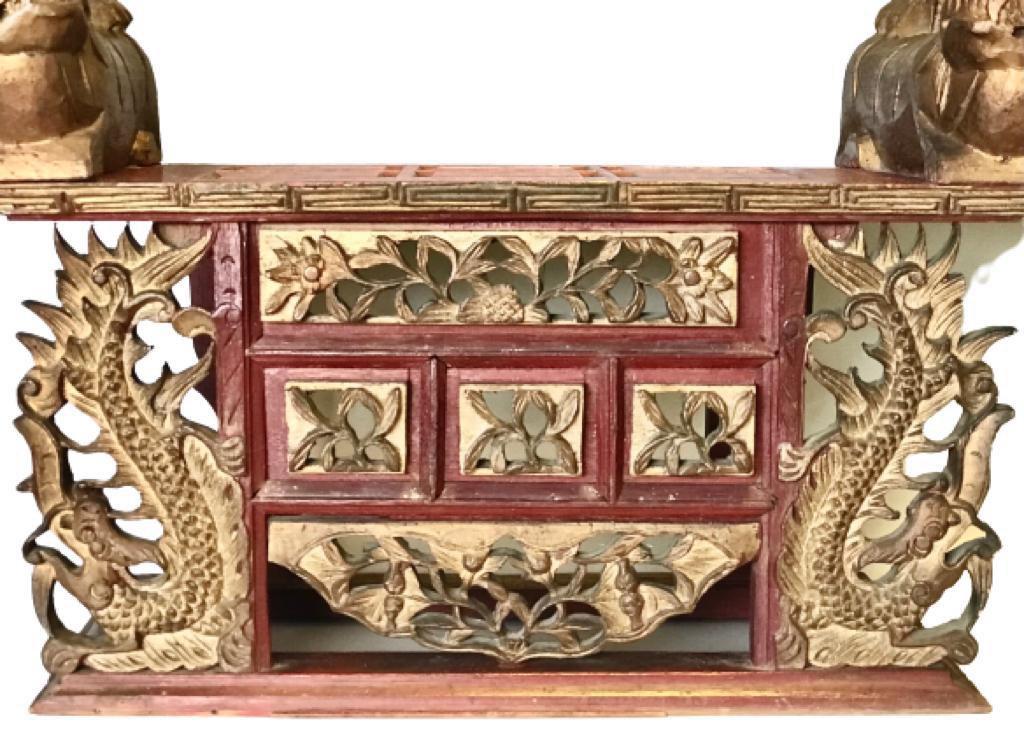 Antique Peranakan Red & Gold Chanab, Hobbies & Toys, Memorabilia ...