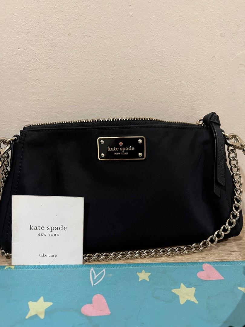 Kate Spade black leather crossbody bag with chain handle