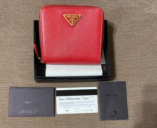 100% AUTH PRADA PINK SMALL WALLET VITELLO MOVE I 1ML018