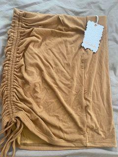 Brown ruched skirt