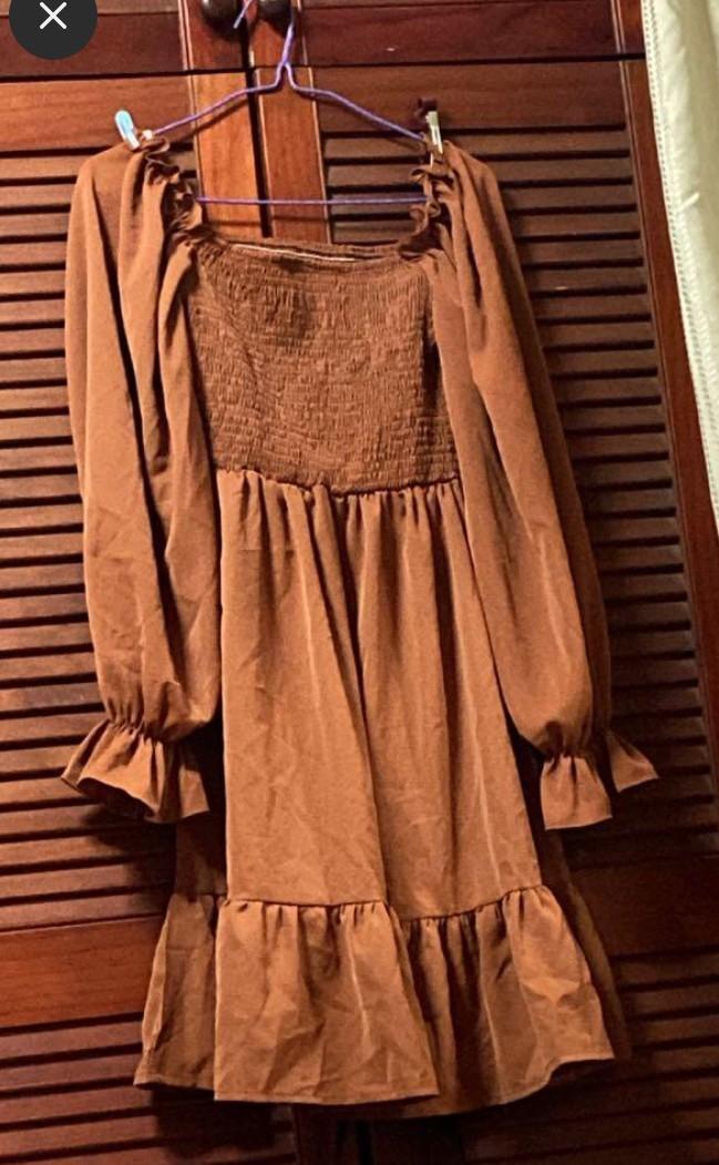 Puff Sleeve Ruffle Dress