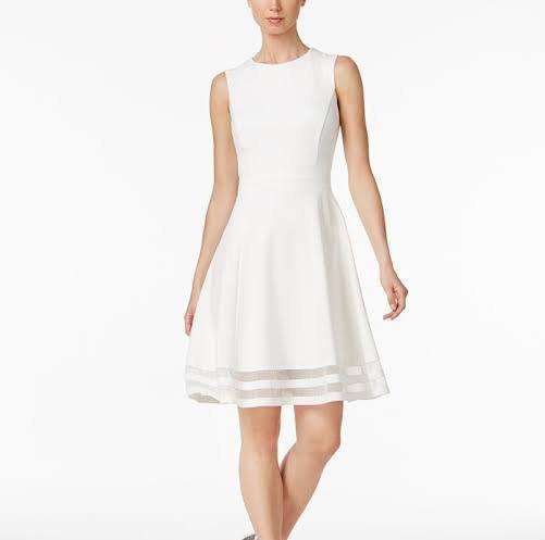 Calvin klein white gown hot sale