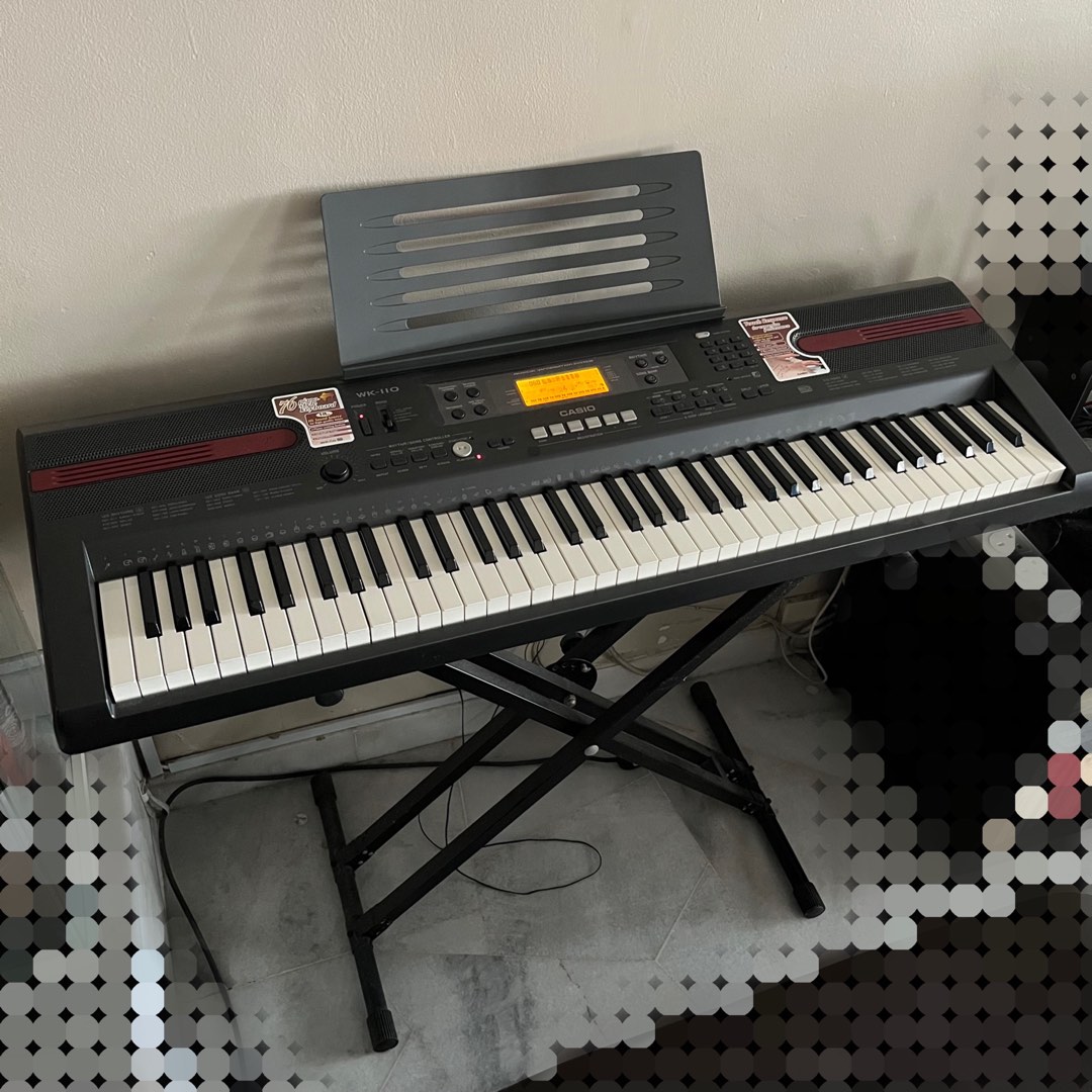 Casio WK 110 76 Keys Keyboard Piano Stand Bench Hobbies