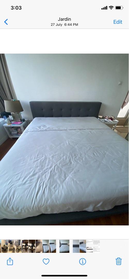 Crate and Barrel Bed Frame + Mattress, Furniture & Home Living