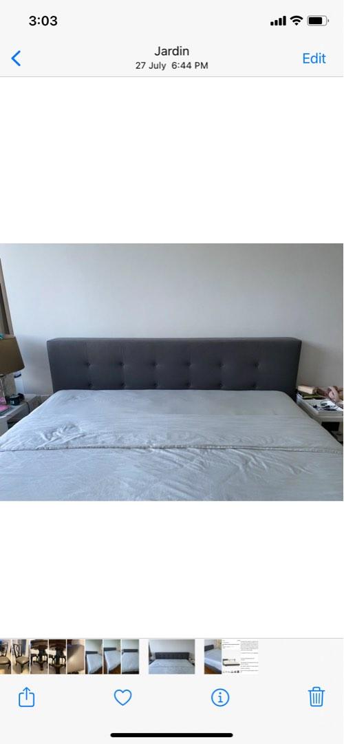 Crate and Barrel Bed Frame + Mattress, Furniture & Home Living