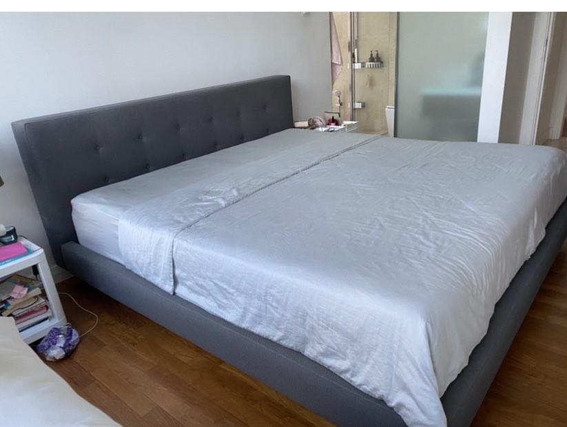 Crate and Barrel Bed Frame + Mattress, Furniture & Home Living