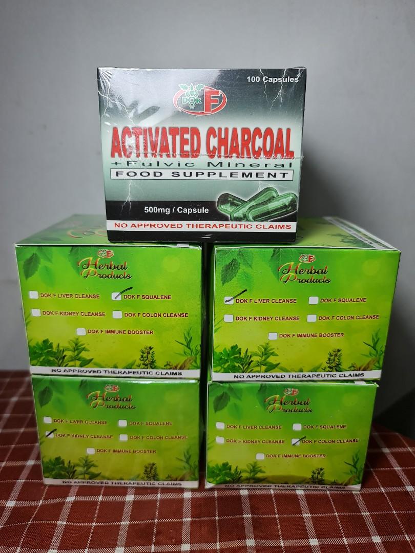Dok F Charcoal + Fulvic, Liver, Kidney and Colon Cleanse, Squalene