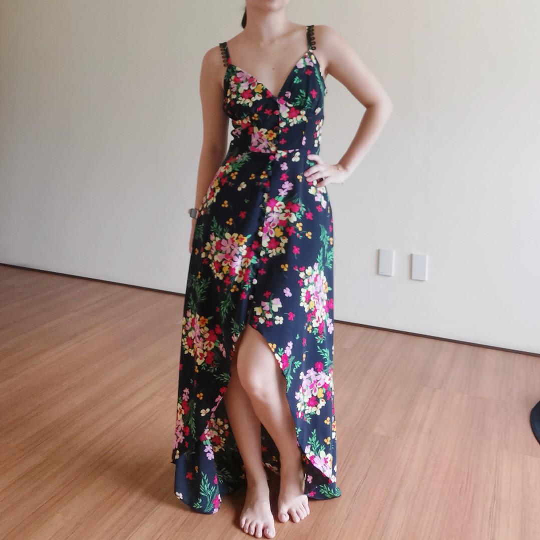 Floral semi outlet formal dress