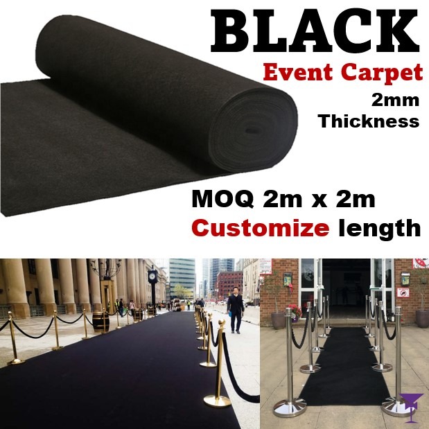 [FREE DELIVERY] Black Event Carpet Wedding Event 2m x 2m, Furniture