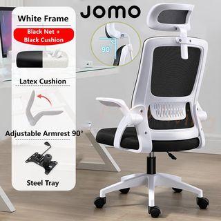 [FREE DELIVERY] 🔥Premium Quality🔥Ergonomic Comfort Office Chair Latex Cushion Backrest Lumbar Support Design with footrest Leather Chair
