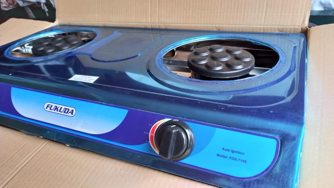 Fukuda Stainless Double Burner Gas Stove, Furniture & Home Living