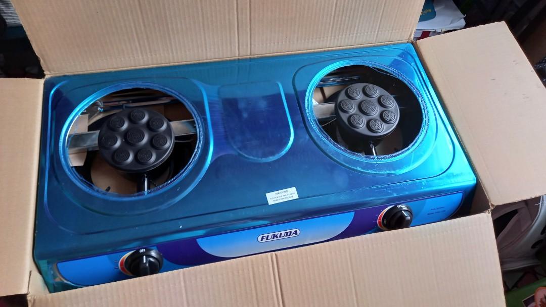 Fukuda Stainless Double Burner Gas Stove, Furniture & Home Living