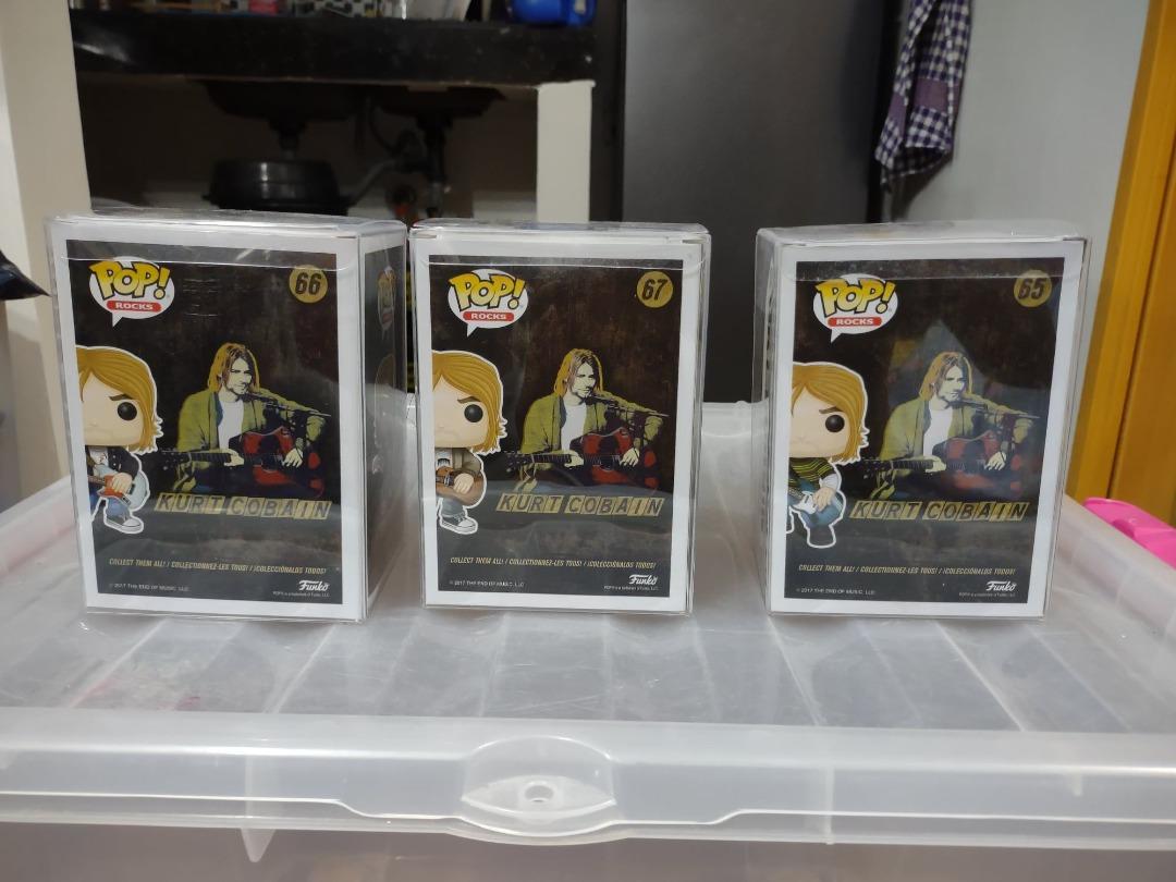 Funko pop ROCKS Kurt Cobain as set only (Category: Designer & Blind Box Toys) located in Kawit. Submitted by sneakerfashion.ph (Listing ID 1194017697, Image 3). Description: For sale only. No trades. LOT only. SET - P9,000 65 Kurt Cobain Striped Shirt 66 Kurt Cobain Black Jacket - Hot Topic 67 Kurt Cobain Tan Sweater - FYE Meet up places or shipping at buyers cost Robinsons Galleria - weekdays Kawit Cavite - weekdays and holiday We accept COD via