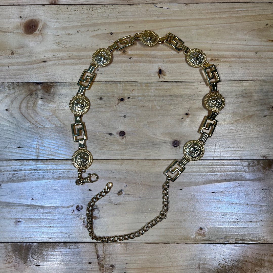 Vintage versace hotsell gold chain belt