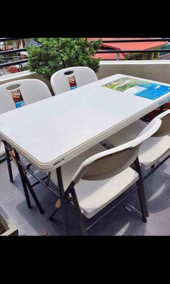 HARD PLASTIC TABLE AND CHAIRS, Furniture & Home Living, Furniture