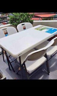 HARD PLASTIC TABLE AND CHAIRS