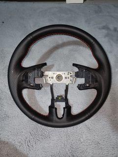 Honda Mobilio steering customised with nappa leather wrap by wheelskinz