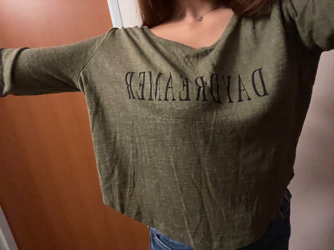 Hunter Green Top, Women's Fashion, Tops, Longsleeves on Carousell