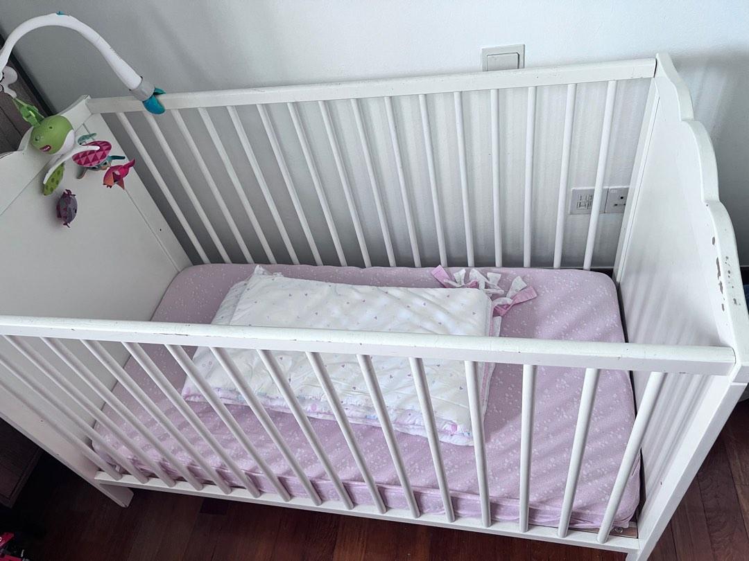 Ikea Baby cot with mattress, Babies & Kids, Baby Nursery & Kids