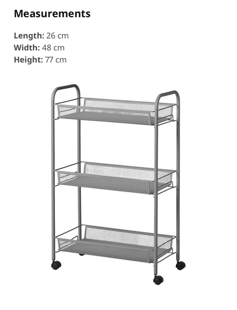 Ikea grey storage trolley, Furniture & Home Living, Home Improvement