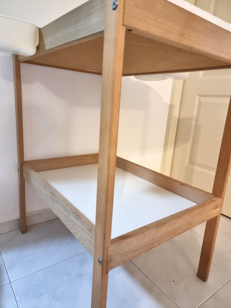 IKEA Sniglar Changing Table with holders & mat (Beech), Babies & Kids
