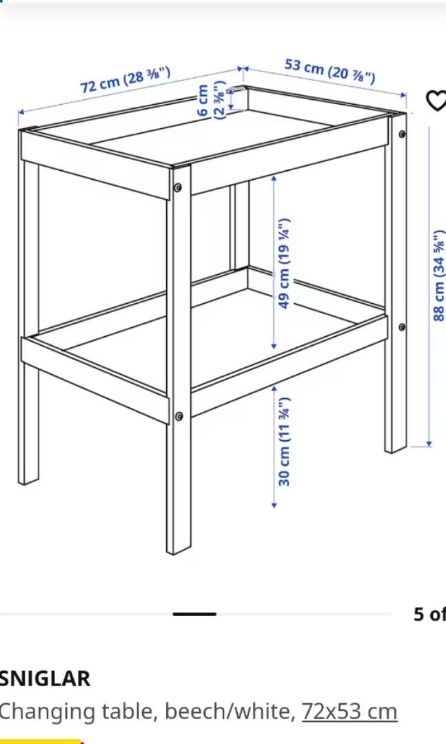 IKEA Sniglar Changing Table with holders & mat (Beech), Babies & Kids