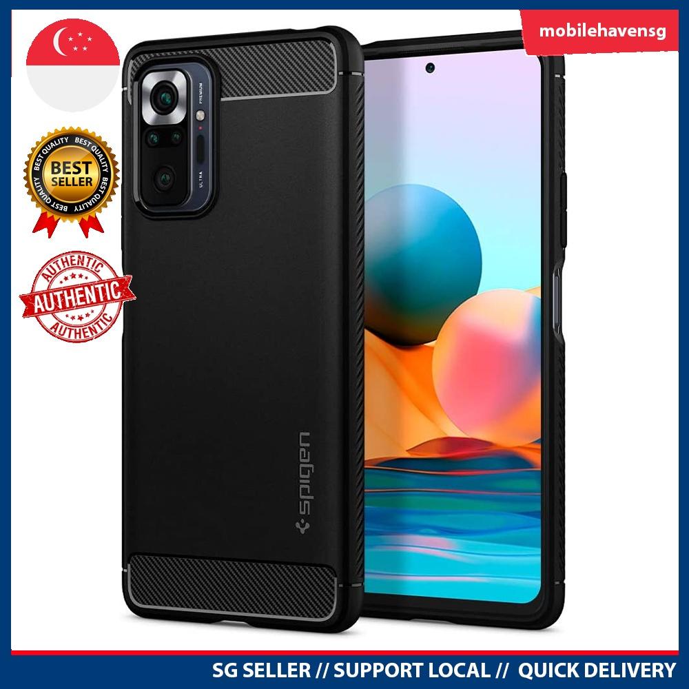 instock Spigen Compatible for Xiaomi Redmi Note 10 Pro Case Rugged Armor Matte Black