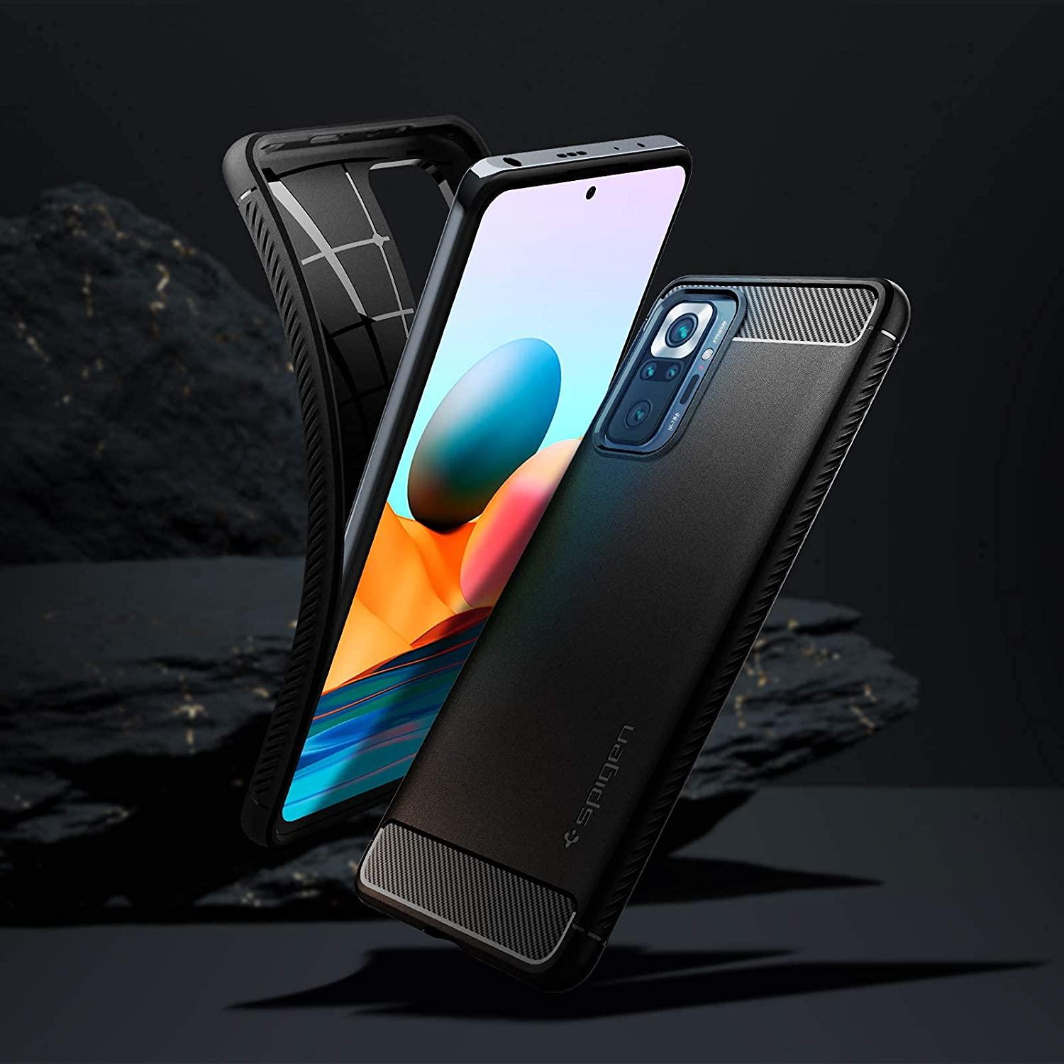 instock Spigen Compatible for Xiaomi Redmi Note 10 Pro Case Rugged Armor Matte Black Mobile Phones Gadgets Mobile Gadget Accessories Cases Sleeves on Carousell