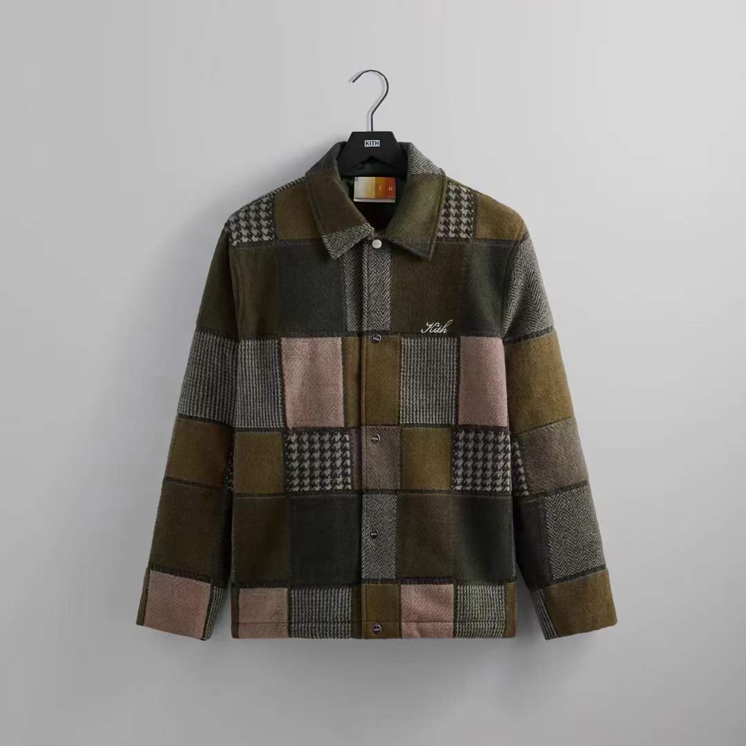 Kith patchwork wool coach jacket, 男裝, 外套及戶外衣服- Carousell