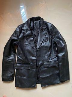 Leather Blazer Jacket zara inspired 