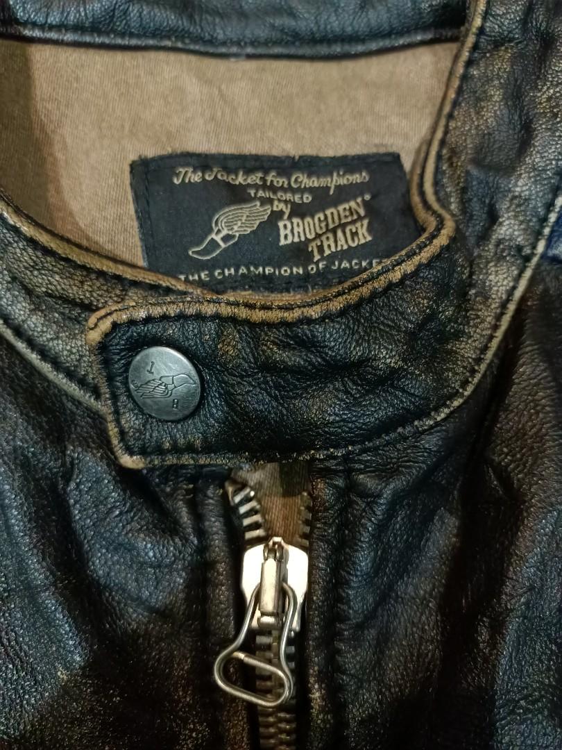 Brogden track leather jacket store