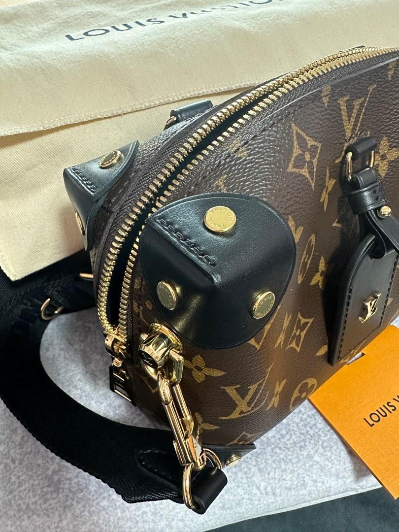 Louis Vuitton Black Monogram Coated Canvas and Leather Petite Malle Souple Gold Hardware, 2021 (Like New), Womens Handbag