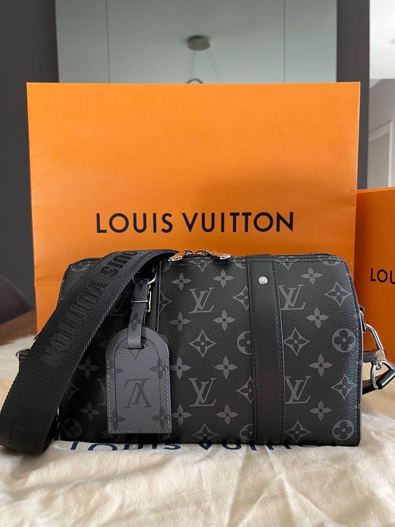 Louis Vuitton City Keepall Monogram Black/Orange Black Hardware