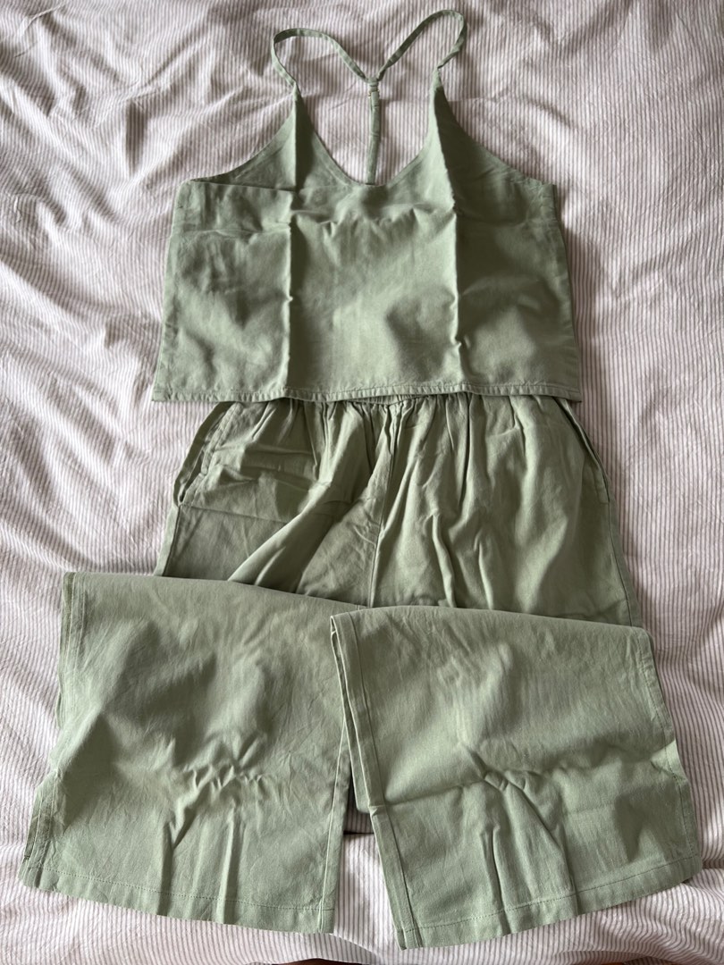 Naynay Manila Linen Green Coords Set in Small, Women's Fashion, Dresses
