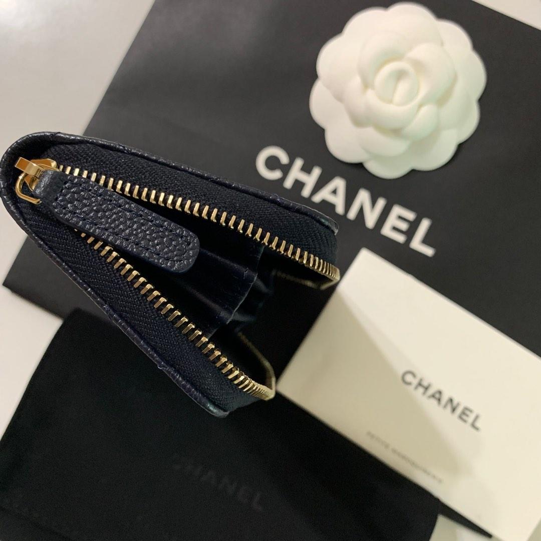 🎯代購🎯全新季節新扣new Chanel zipped coin card wallet 香奈兒海軍 