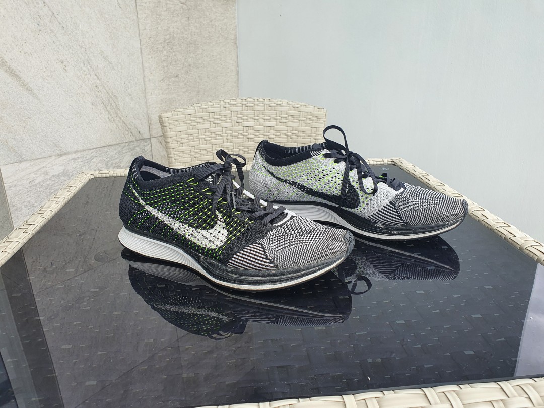 Nike Flyknit Racer Oreo Volt, Men's Fashion, Footwear, Sneakers on ...