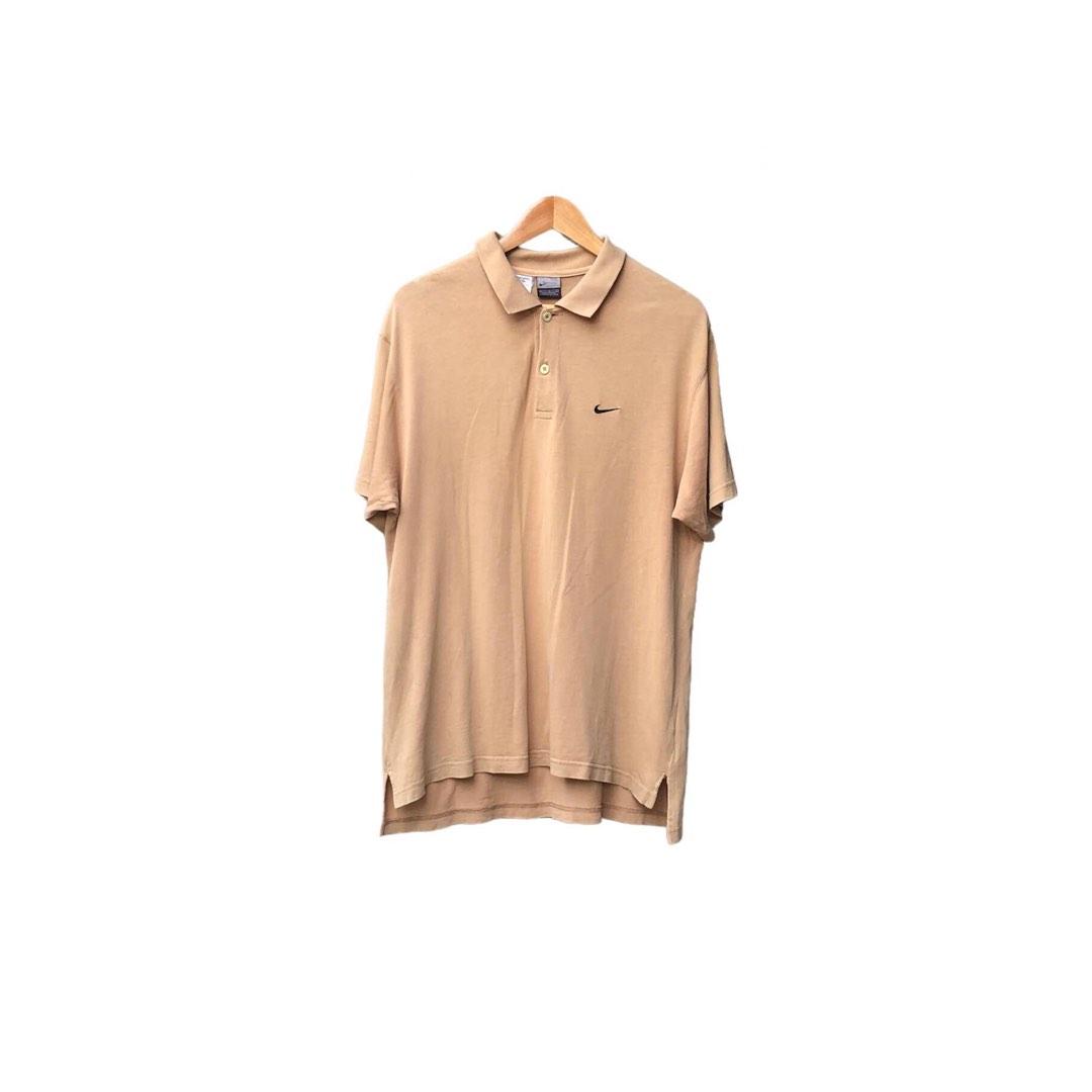 Brown nike polo hot sale shirt