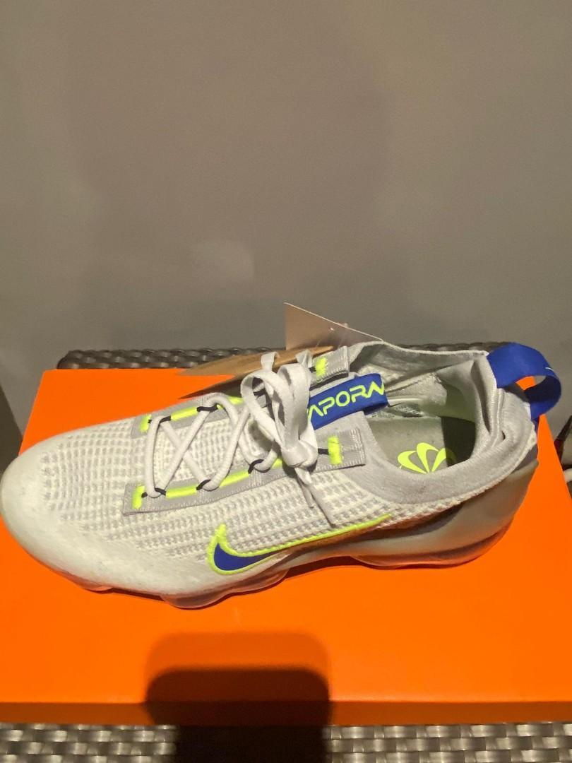 Nike Vapormax 2021 White Royal Volt US8, Men's Fashion, Footwear