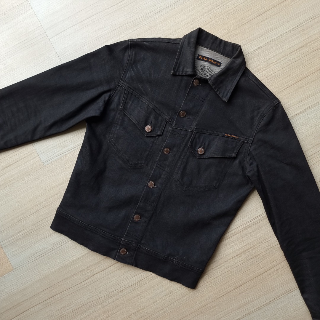 Nudie conny dry black coated jacket discount