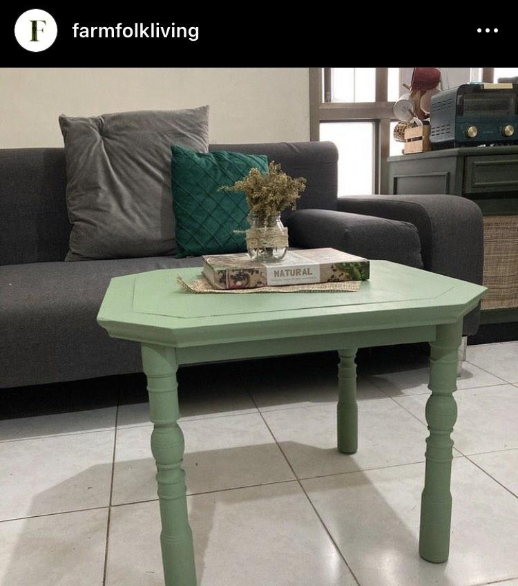 Octagon Sage Green Side Table, Furniture & Home Living, Furniture